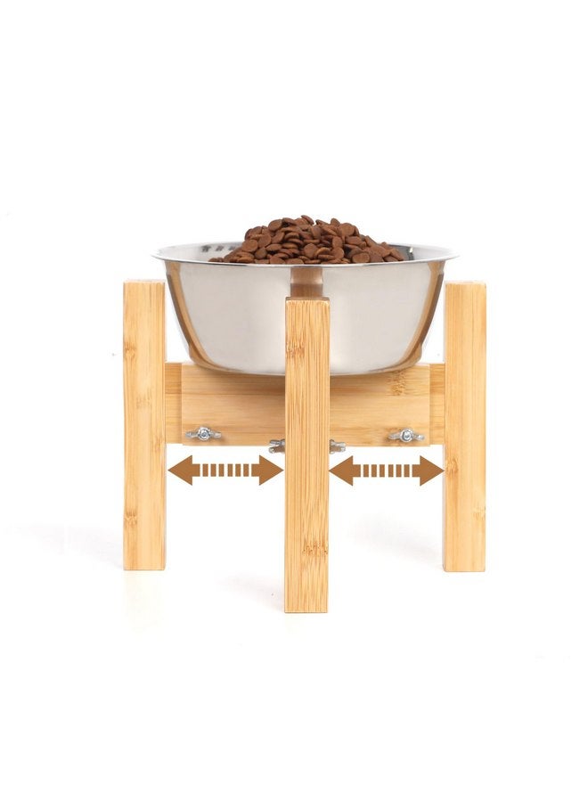HTB Elevated Dog Bowl Stand,Adjustable Dog Food Stand for 6”-8” Bowls,Single Dog Bowl Holder 7” Tall for Cats and Small Dogs - Image 1