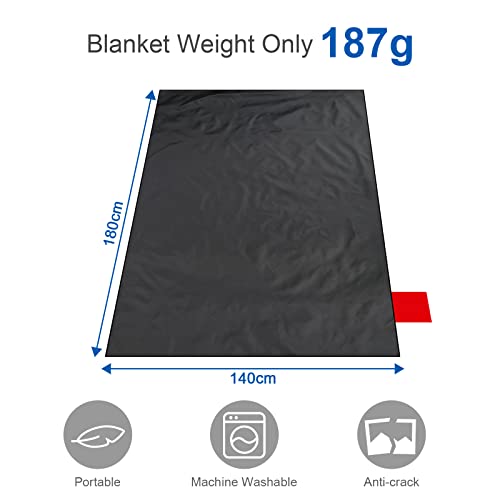Ainiv Picnic Blanket, Mini Pocket Beach Mat 55.1 x 70.8IN (3-5 People) Foldable, Lightweight Waterproof Sand Free, Foldable Thin Ground Sheet for Outdoor Camping Hiking Travel - with Hand Strap - Image 5