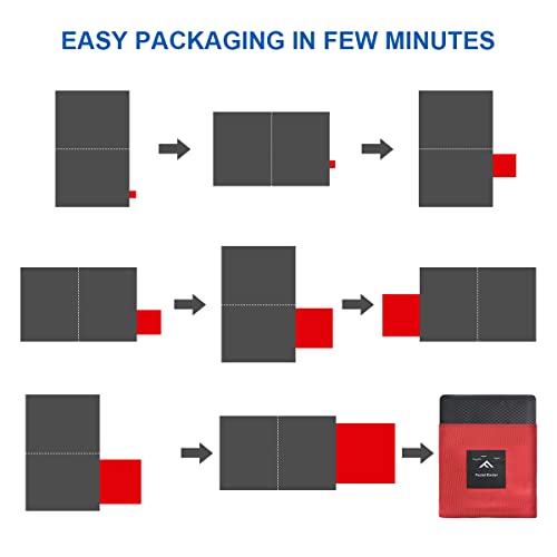 Ainiv Picnic Blanket, Mini Pocket Beach Mat 55.1 x 70.8IN (3-5 People) Foldable, Lightweight Waterproof Sand Free, Foldable Thin Ground Sheet for Outdoor Camping Hiking Travel - with Hand Strap - Image 4