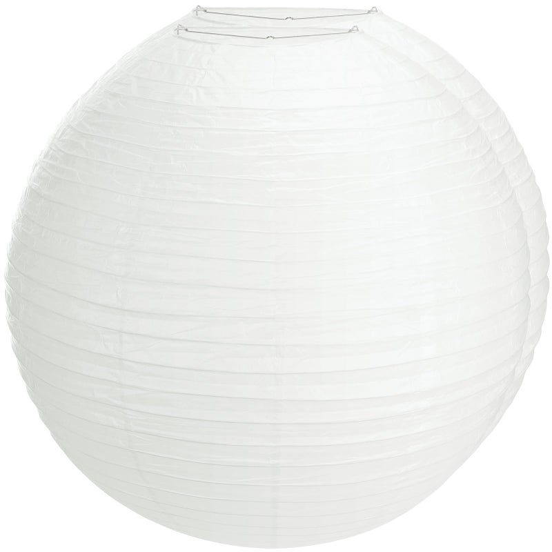 Lanties 2 Pcs Chinese Paper Lantern 30 Jumbo Round Lantern Lamp Japanese Hanging Ball luminary for Bridal Shower Decoration Anniversary Birthday Classroom Ceiling Wedding Party Supply(White) - Image 1