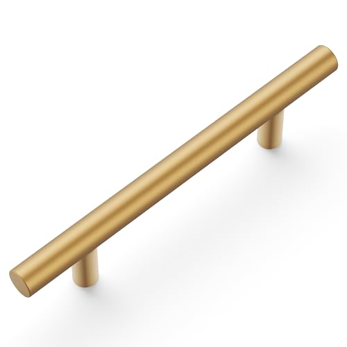 Hickory Hardware 10 Pack Kitchen Cabinet Handles Drawer Pulls for Doors Dresser Drawers Hardware for Bathroom 334 Inch 96mm Hole Center Brushed Brass Heritage Collection - Image 3