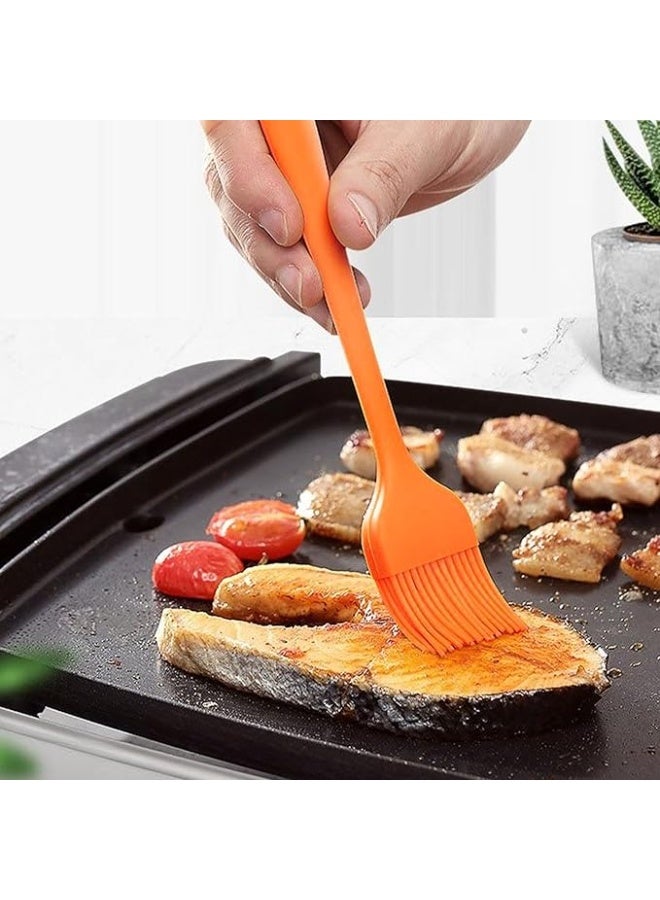 Silicone Oil Brush for Cooking and Baking, Food Grade BBQ Basting Brush for Oil, Butter, Sauce and Marinade, Heat Resistant Kitchen Pastry Brush, Multicolor - Image 1