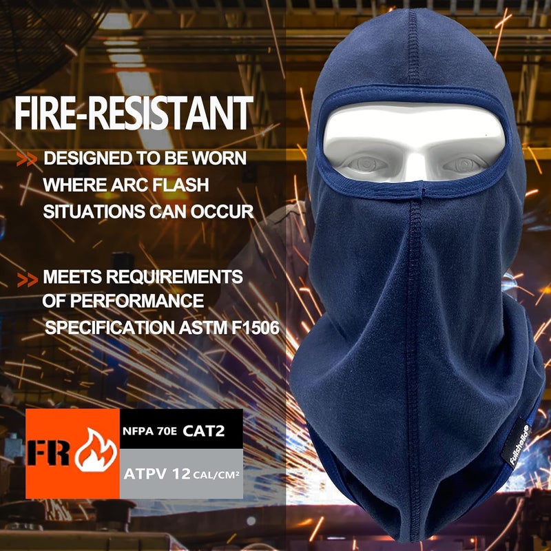 Fullsheild FR Balaclava Face Mask Flame Resistant Balaclava FR Mask for Men Arc Rated NFPA2112 CAT2 Cover Hood for Welding - Image 4