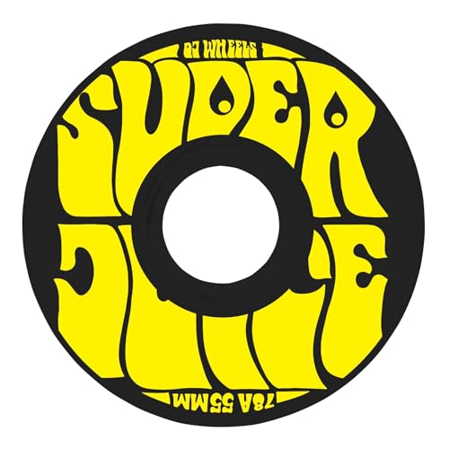 OJ Skateboard Wheels Mini Super Juice 55mm 78a Skateboard Wheels - Black/Yellow - Image 1