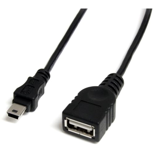 StarTech Mini USB 2.0 Cable - USB A to Mini B F/M - 1 Feet (USBMUSBFM1) - Image 1