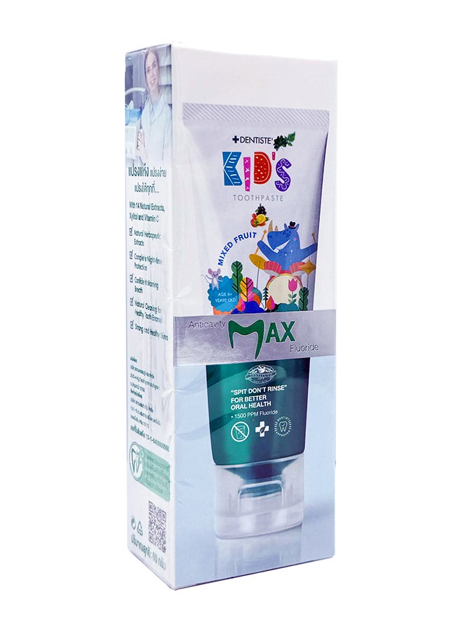 DENTISTE Kids Anticavity Max Fluoride Toothpaste 60G. Mixed Fruit Flavour, For Kids Of Age 6+. - Image 4