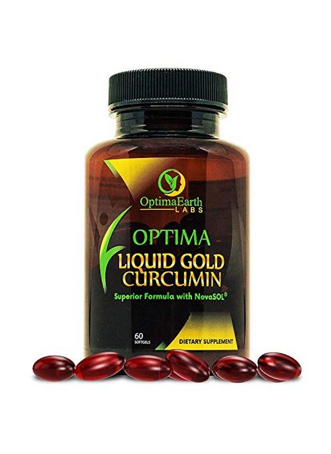 OptimaEarth Labs Optimaearth Liquid Gold Curcumin W/Novasol Turmeric Curcumin Supplement Relief Factor For Joint Pain And Inflammation 185X More Bioavailable Than Standard Curcumin Supplements  - Image 1