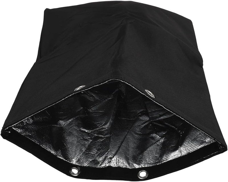 Winter Pipe Freeze Protection Cover Insulated Pouch Black 43x53cm Wind Resistant Oxford Fabric - Image 1