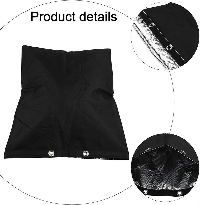 Winter Pipe Freeze Protection Cover Insulated Pouch Black 43x53cm Wind Resistant Oxford Fabric - Image 3