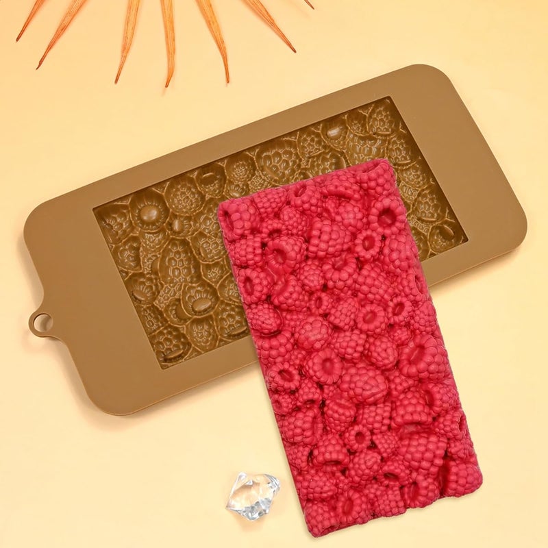 mostsom Chocolate Mold 3D Raspberry Silicone Mold for Fondant Candy Gum Paste Polymer Clay Resin Kitchen Baking Sugar Craft Cake Cupcake Decorating Tools (K_ 8.88x4.16x0.48 inch) - Image 5
