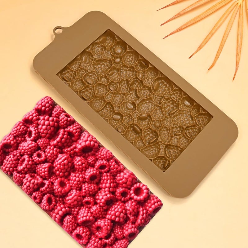 mostsom Chocolate Mold 3D Raspberry Silicone Mold for Fondant Candy Gum Paste Polymer Clay Resin Kitchen Baking Sugar Craft Cake Cupcake Decorating Tools (K_ 8.88x4.16x0.48 inch) - Image 1