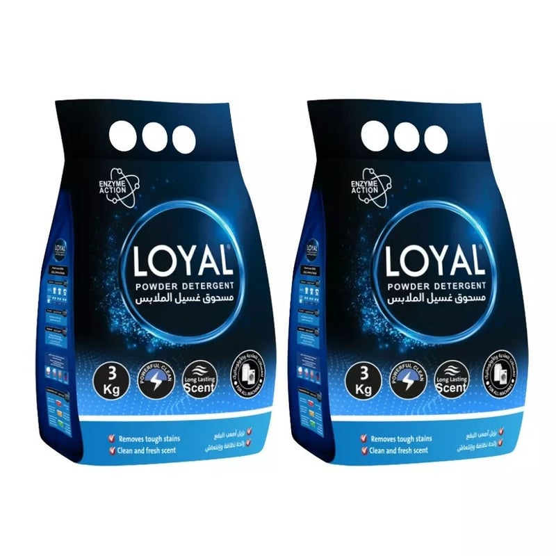Loyal Powder Detergent with Long-Lasting Scent and Enzyme Action- 2X3Kg