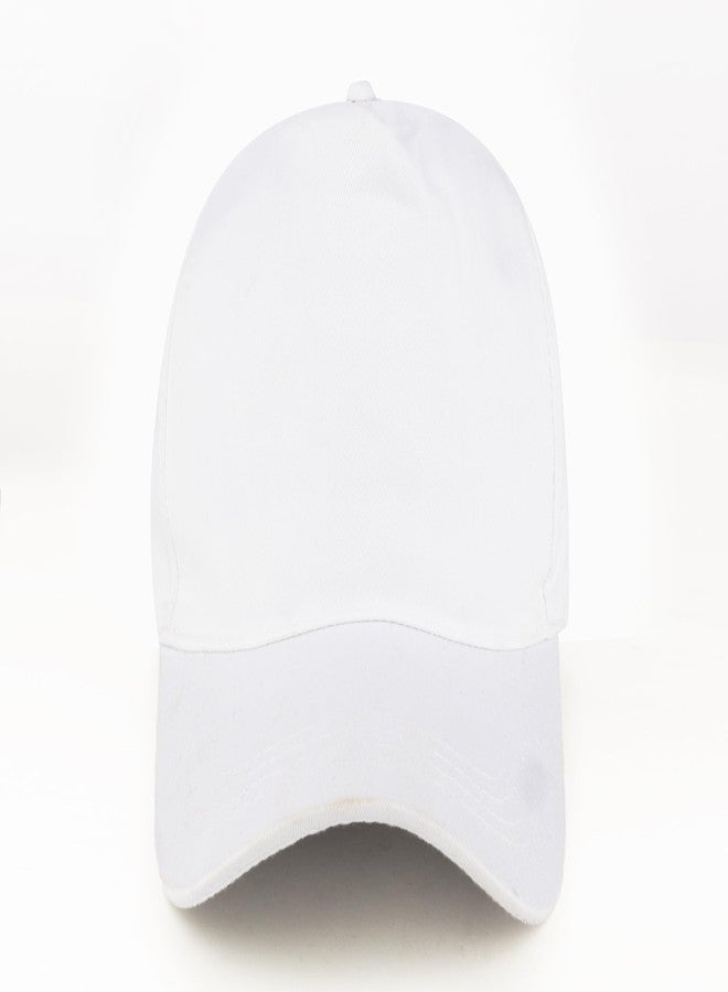PrimeBox Unisex 5 Panel Plain Cap with Adjustable Strap for Summer Sports and Gym - Pack of 1 (White) - Image 2