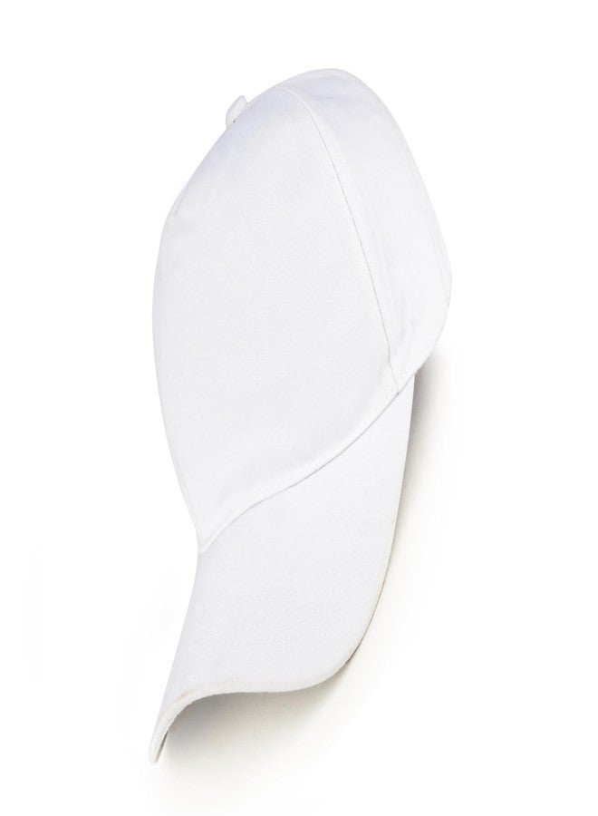 PrimeBox Unisex 5 Panel Plain Cap with Adjustable Strap for Summer Sports and Gym - Pack of 1 (White) - Image 5
