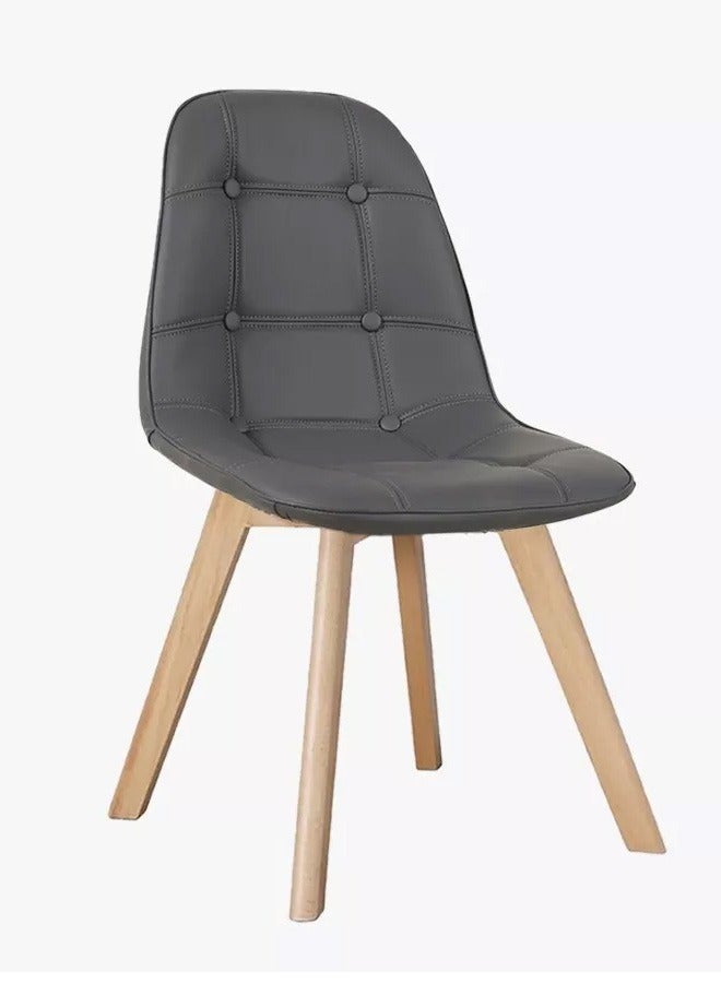 Taimi Wooden Dining Chair With Padded Seat Designed  Designed In A Practical And Elegant ay For Home Kitchen Lounge And Office Color Gray - Image 1