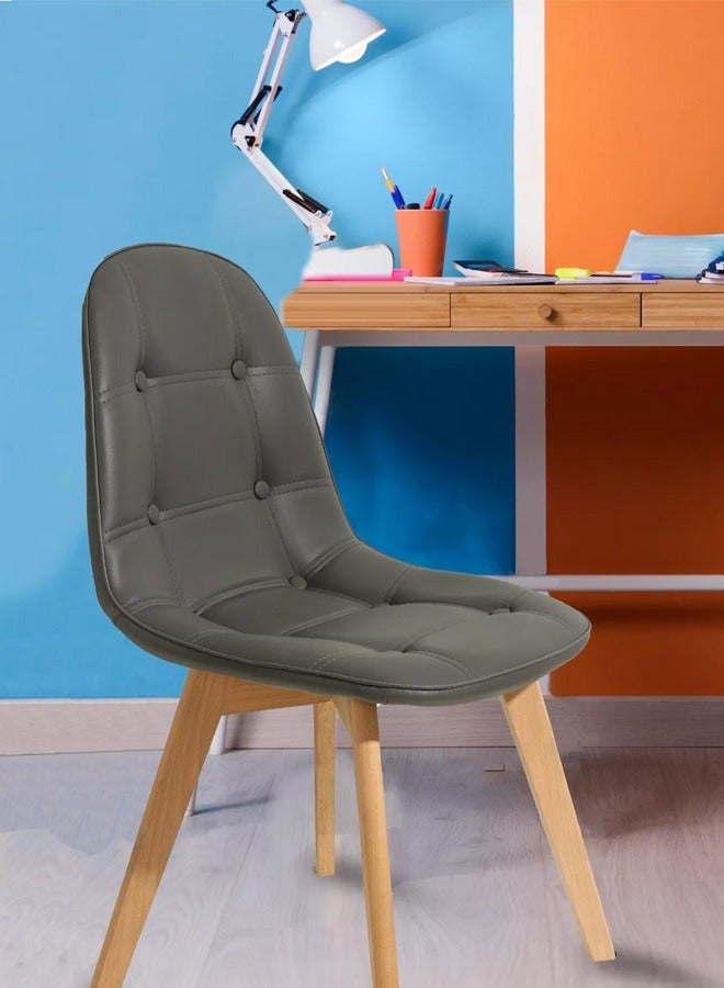 Taimi Wooden Dining Chair With Padded Seat Designed  Designed In A Practical And Elegant ay For Home Kitchen Lounge And Office Color Gray - Image 2