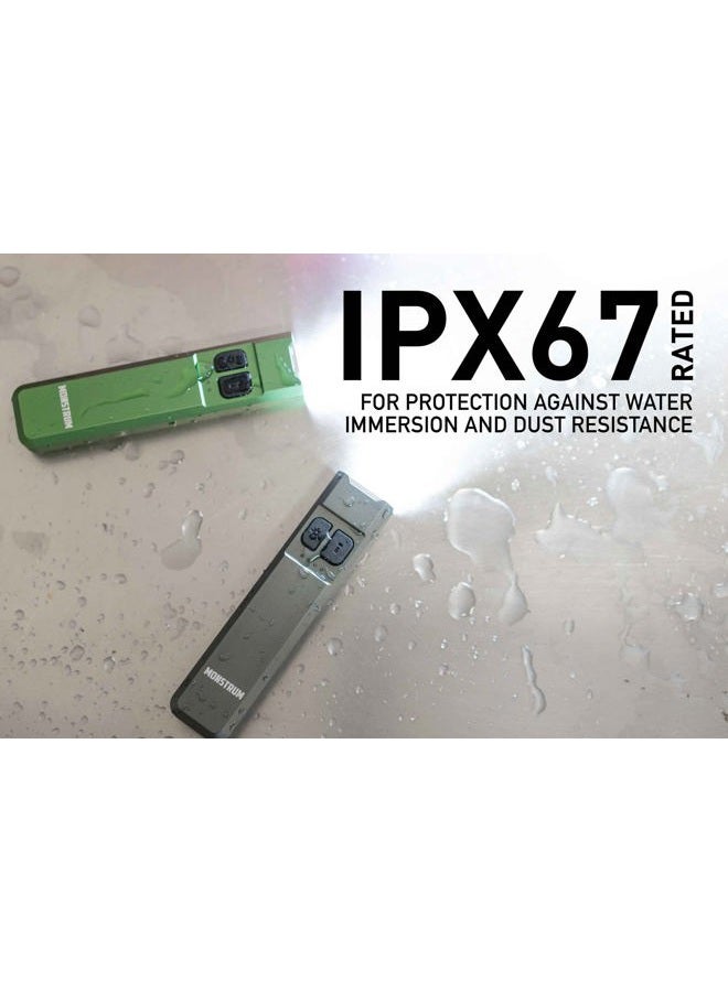 Monstrum Tracer 1000 Lumens Ultra-Slim EDC Flashlight | Gunmetal Gray | Green - Image 4