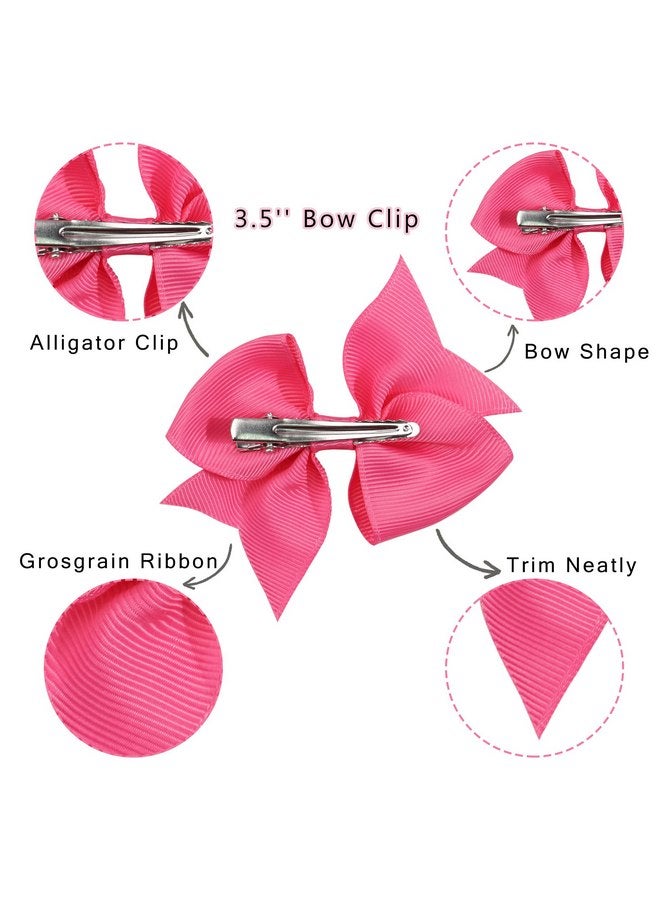 CellElection 30Pieces Boutique Grosgrain Ribbon Hair Clips Dovetail 3.5" Hair Bows Alligator Clips Hair Accessories For Babies Toddlers Teens Gifts 15 Colors In Pairs - Image 2