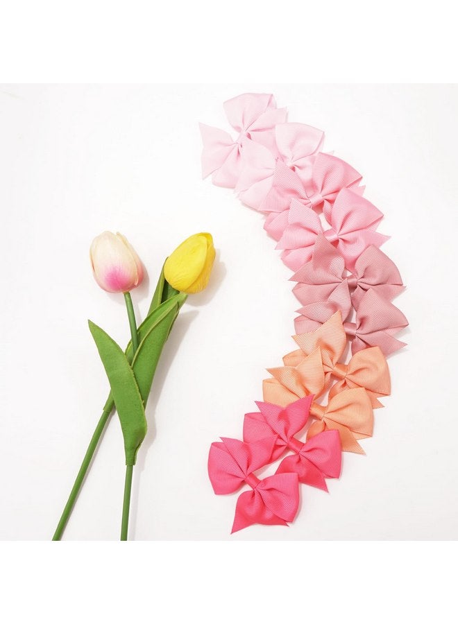 CellElection 30Pieces Boutique Grosgrain Ribbon Hair Clips Dovetail 3.5" Hair Bows Alligator Clips Hair Accessories For Babies Toddlers Teens Gifts 15 Colors In Pairs - Image 5