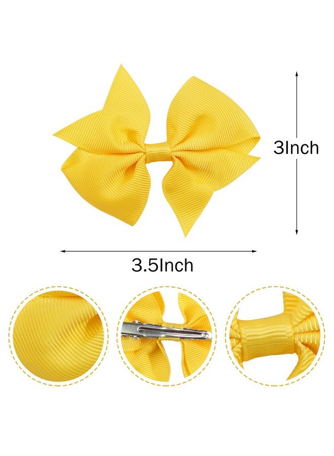 CellElection 30Pieces Boutique Grosgrain Ribbon Hair Clips Dovetail 3.5" Hair Bows Alligator Clips Hair Accessories For Babies Toddlers Teens Gifts 15 Colors In Pairs - Image 3