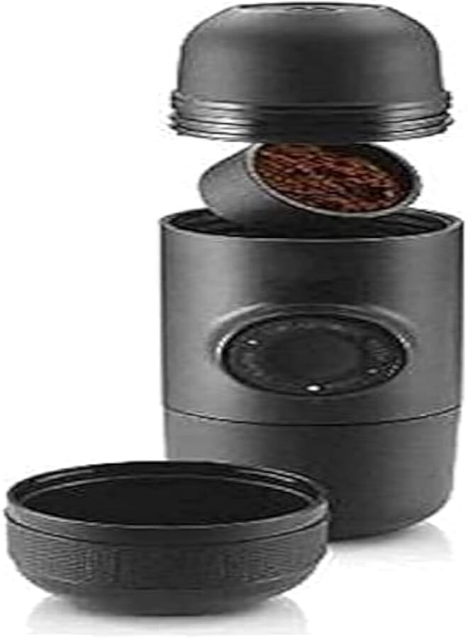 Spaceshoop Manual Espresso Machine Portable espresso mini coffee maker, black
