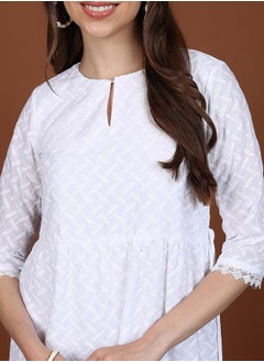 Ketch Embroidery Detail Keyhole Neck A-Line Midi Dress by Styli  - Image 5