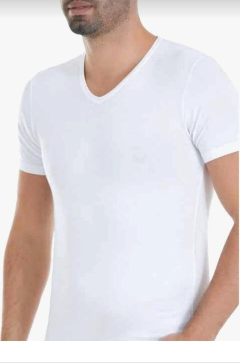 Yıldız Yildiz 480 Men's Bamboo V Neck Short Sleeve Undershirt 12 Pieces  - Image 1