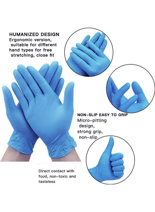 NIBEMINENT 100-Piece Vinyl Disposable Gloves Blue Large  - Image 4