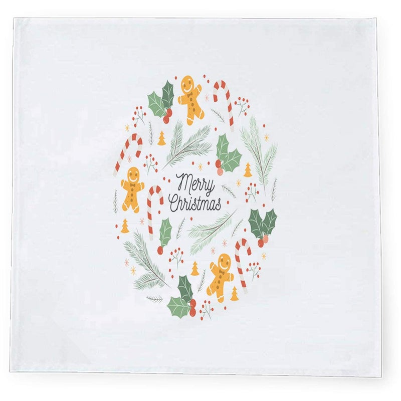 Khakee مناديل طاولة حرير تافتا بموضوع عيد الميلاد 6 قطع 10x10 لتزيين عيد الميلاد زينة عيد الميلاد هدية عيد الميلاد npxmas119P - Image 2