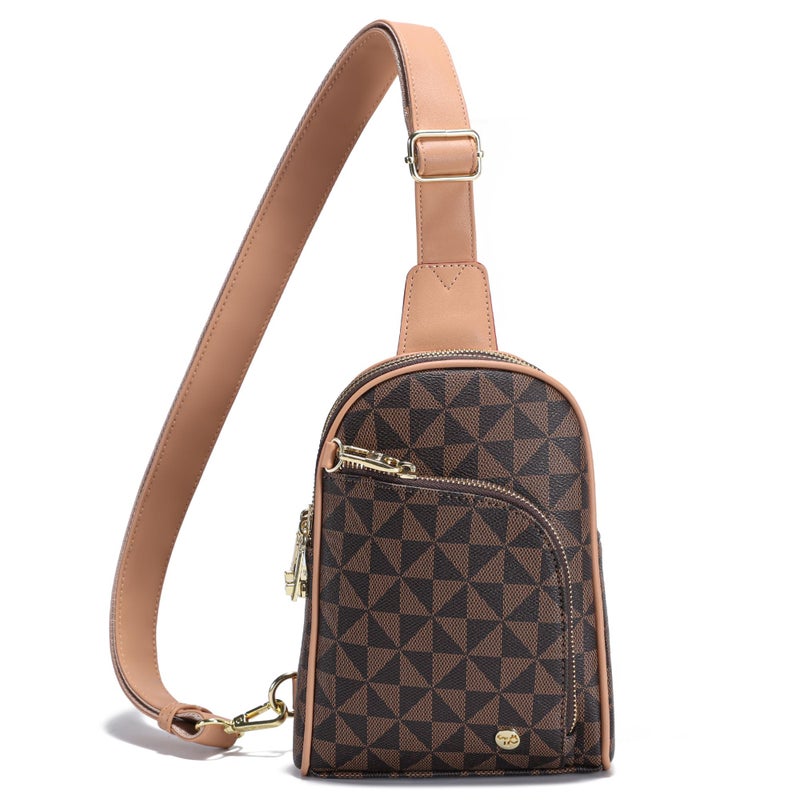 INICAT RFID Blocking Sling Bag, Anti Theft Crossbody Bag for Women, Travel Fanny Pack Style Purse, Vegan Leather(Checkered) - Image 1