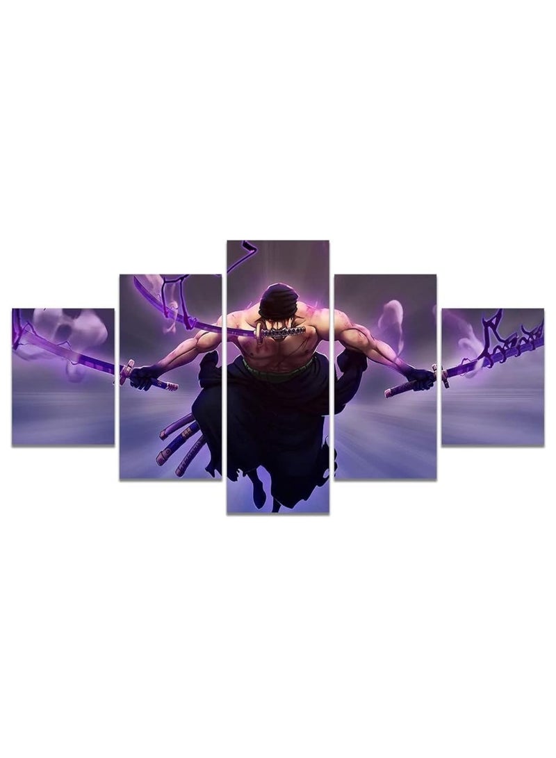 Today Idea Zoro The King of Hell Anime Canvas Art | Unframed Wall Decor for Living Room & Perfect Gift for Boys - Image 1