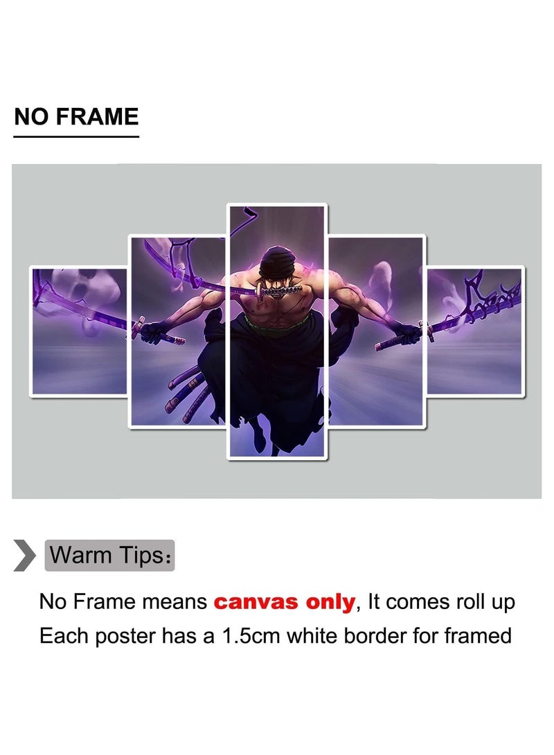 Today Idea Zoro The King of Hell Anime Canvas Art | Unframed Wall Decor for Living Room & Perfect Gift for Boys - Image 3