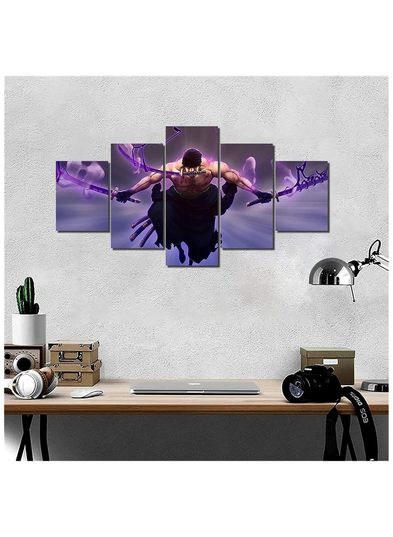 Today Idea Zoro The King of Hell Anime Canvas Art | Unframed Wall Decor for Living Room & Perfect Gift for Boys - Image 4