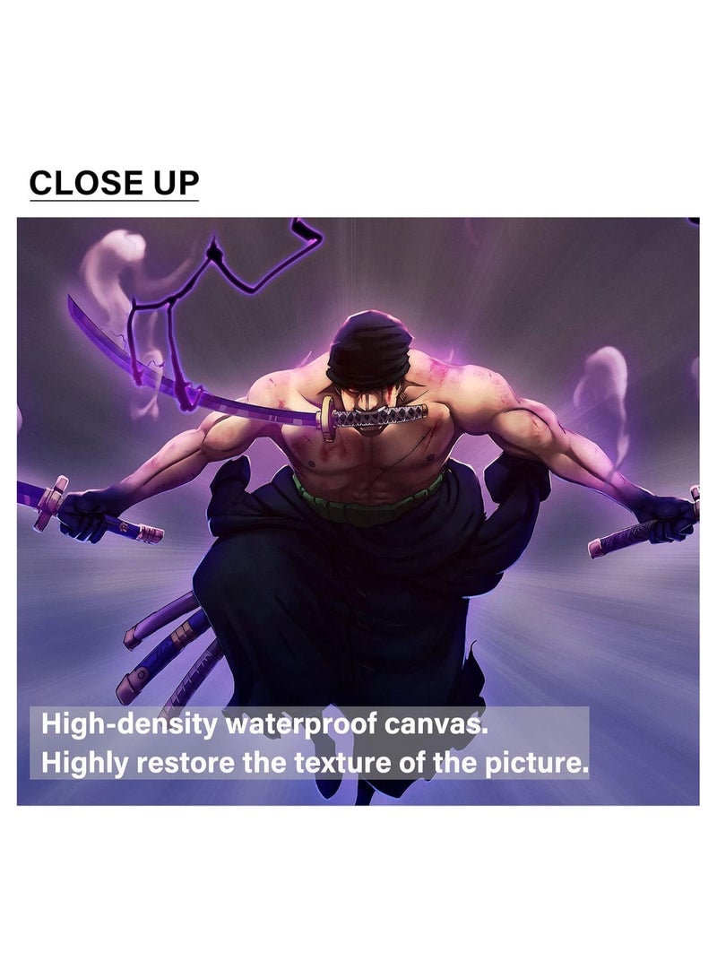 Today Idea Zoro The King of Hell Anime Canvas Art | Unframed Wall Decor for Living Room & Perfect Gift for Boys - Image 5