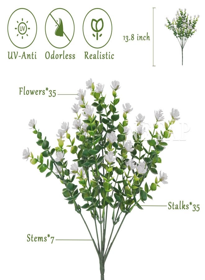 NETAP Outdoor Artificial Flowers UV Resistant, 20 Bundles Fake Realistic Floral Greenery Plants for Outside Porch, Window Boxes, Garden, Yard, Inside Home Table Decor, White - Image 2