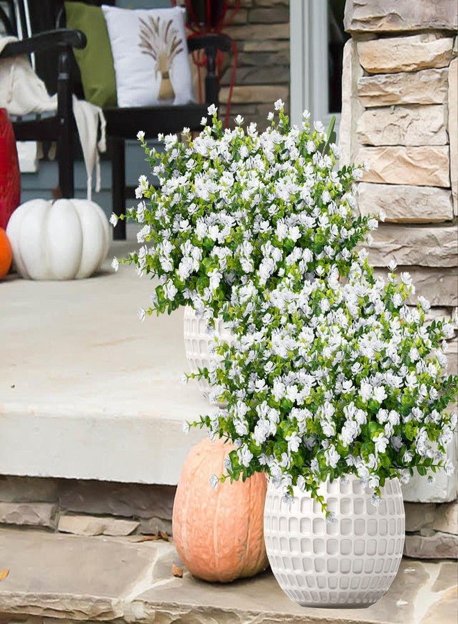 NETAP Outdoor Artificial Flowers UV Resistant, 20 Bundles Fake Realistic Floral Greenery Plants for Outside Porch, Window Boxes, Garden, Yard, Inside Home Table Decor, White - Image 1