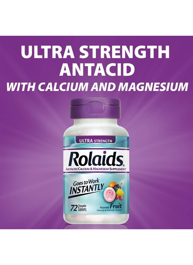 Rolaids Ultra Strength Antacid, 72 Chewable Tablets, Assorted Fruit, Ultra Strength Heartburn Relief  - Image 3