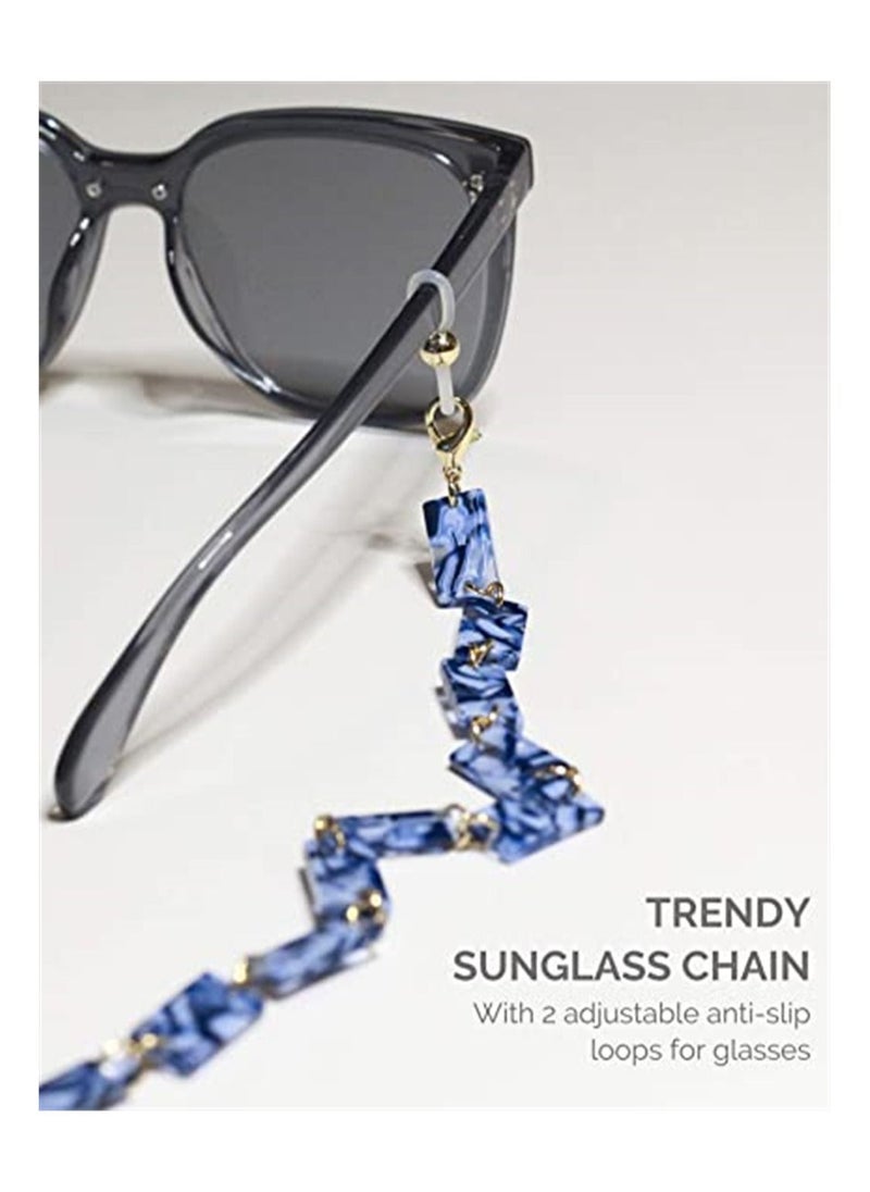 KASTWAVE Eyeglass Chain Fashion Eyewear Retainer Strap Holder Cord Sunglasses Holder Resin Necklace Face Covering Beaded Lanyard, Reading Eyeglass Necklace Mask Chain Neck Cord Strap for Women  - Image 5
