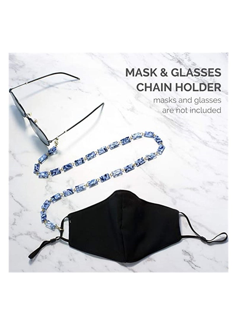 KASTWAVE Eyeglass Chain Fashion Eyewear Retainer Strap Holder Cord Sunglasses Holder Resin Necklace Face Covering Beaded Lanyard, Reading Eyeglass Necklace Mask Chain Neck Cord Strap for Women  - Image 4