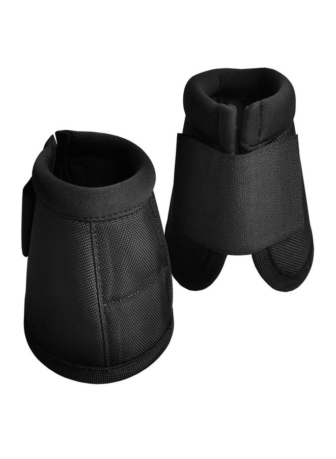 أحذية Gallopoff Equine Ballistic Overreach No-Turn Bell لحماية حوافر الخيول - أحذية لحماية حوافر الخيول (تباع كزوج) أسود مقاس كبير جدًا - Image 1