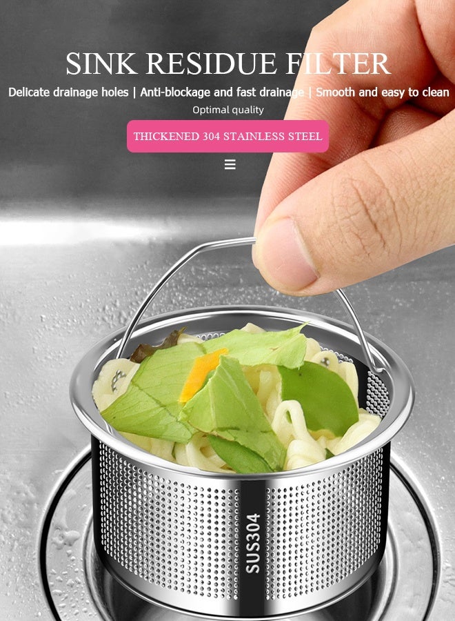 Unique 2-Pack 304 Stainless Steel Sink Strainers - Stainless Steel Drain Strainer with Handle - Rustproof, Reusable Kitchen Sink Drain Protector for Food and Hair Catching - Image 5