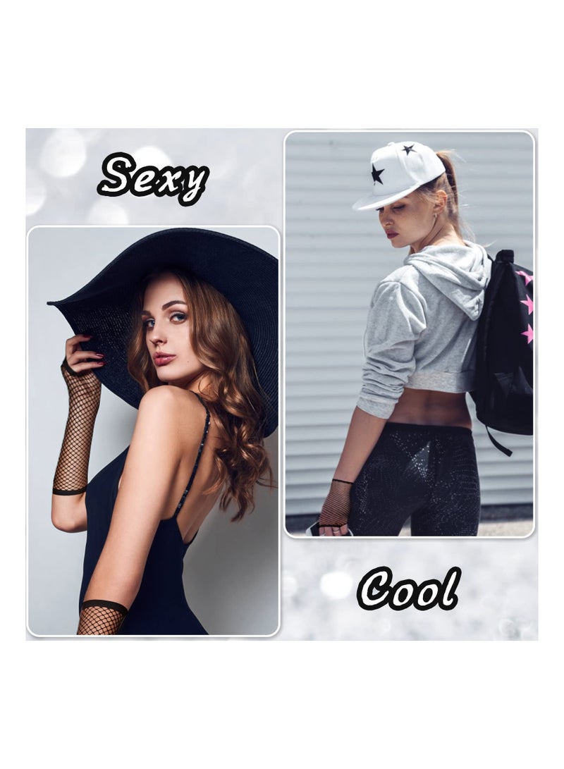 SOLARAE Warmers and Fishnet Gloves Set, Short Fishnet Gloves, Long Short Fishnet Gloves, Neon Leg Warmers for 80s Party Dance Disco Costume Parties Supplies - Image 4