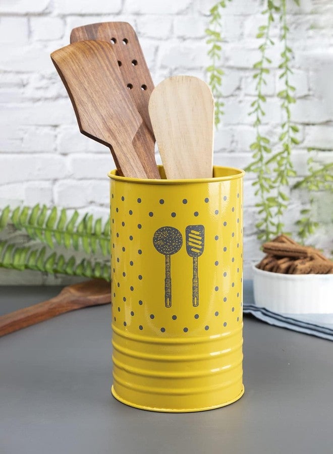 Kekezip Metal Cutlery Holder for Kitchen & Spatula Holder for Kitchen, Ladle Holder for Kitchen, Chopstick, Cutlery, Spoon Stand for Kitchen Organizer Stand Dining (Yellow) - Image 1