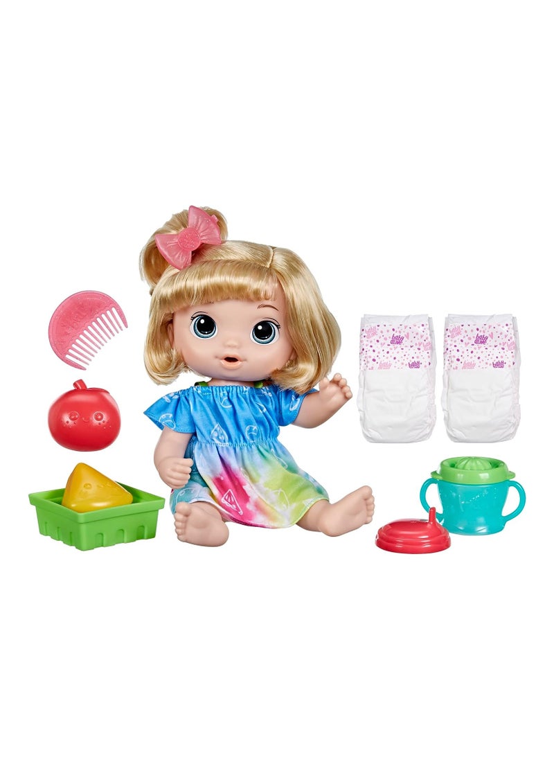 Baby Alive - Baby Alive Fruity Sips Baby Doll - Blonde Hair And Blue Eyes - Image 1