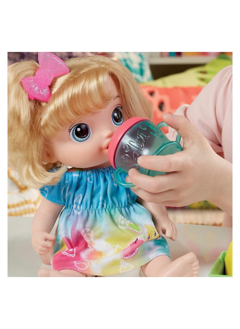 Baby Alive - Baby Alive Fruity Sips Baby Doll - Blonde Hair And Blue Eyes - Image 1