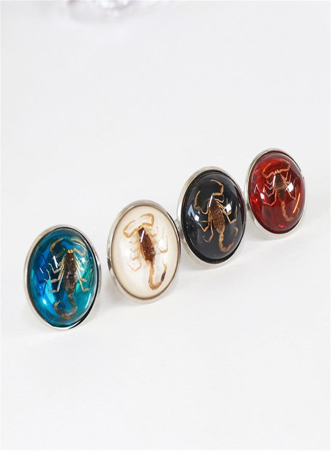 YZYDF Stylish Round Scorpion Rings Adjsuatble Opening Rings Resin Statement Unique Finger Jewellery Trendy Couple Gift - Image 3