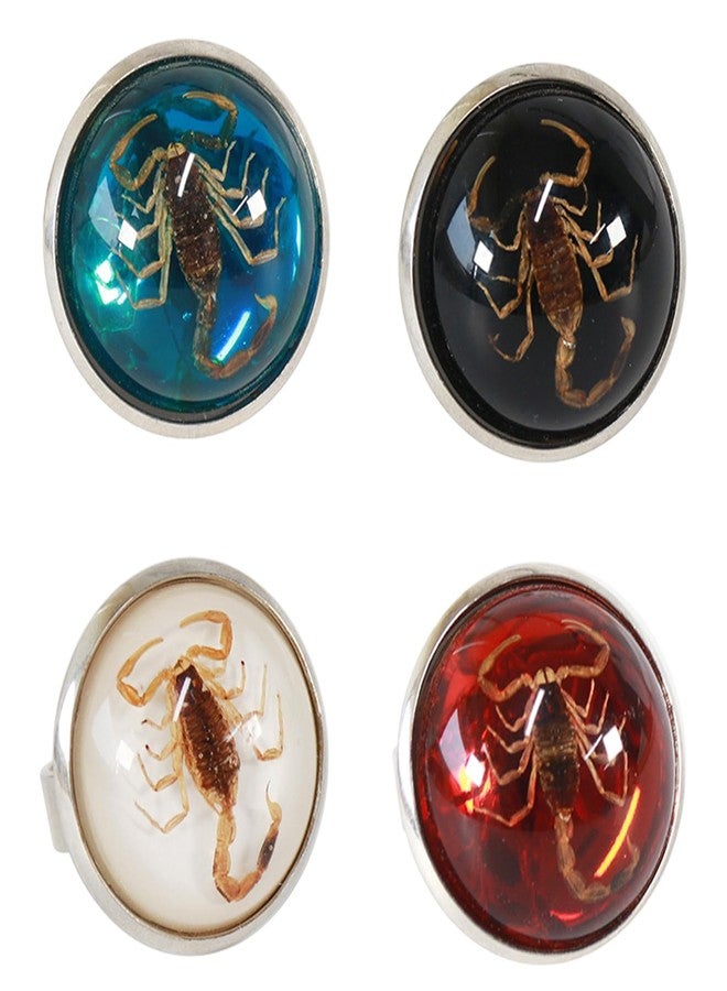 YZYDF Stylish Round Scorpion Rings Adjsuatble Opening Rings Resin Statement Unique Finger Jewellery Trendy Couple Gift - Image 4