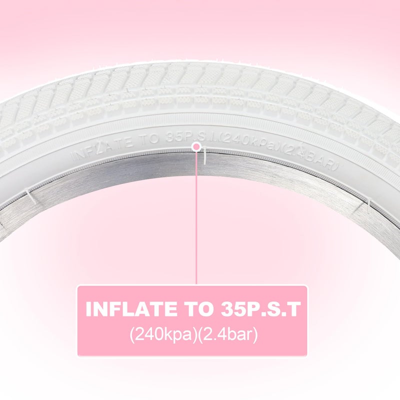 BALINGE إطار دراجة بالينج 20 بوصة 2 حزمة 20 × 2.125 20 بي إم إكس إطارات بديلة قابلة للطي تناسب معظم دراجات الأطفال 20 بوصة إطار دراجة أبيض - إطاران - Image 5
