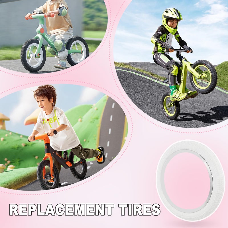 BALINGE إطار دراجة بالينج 20 بوصة 2 حزمة 20 × 2.125 20 بي إم إكس إطارات بديلة قابلة للطي تناسب معظم دراجات الأطفال 20 بوصة إطار دراجة أبيض - إطاران - Image 2