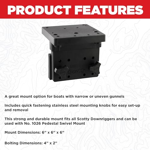 Scotty #1025 Right Angle Side Mounting Bracket for Scotty Downrigger Models 1080 -1116 , BLACK - Image 3